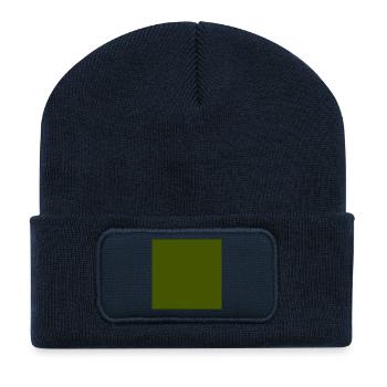 grüner Hintergrund Textur Vorlage personalisieren - Recycelte Patch Beanie - French Navy - Vorne