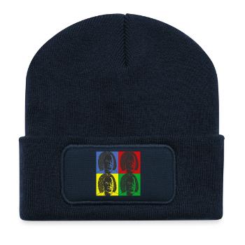 Johann Sebastian Bach in Warhol style - Recycled Patch Beanie - french navy - Front