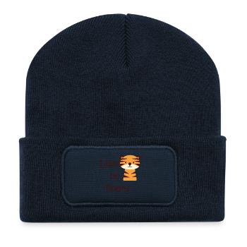 Liam on board - Recycled Patch Beanie - french navy - Front