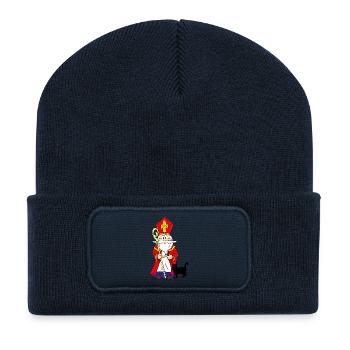 Sinterklaas without a black cat in his bag - Recycled Patch Beanie - french navy - Front