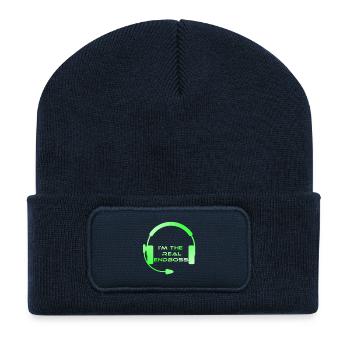 Endboss Neon Gaming Headset - Recycelte Patch Beanie - French Navy - Vorne