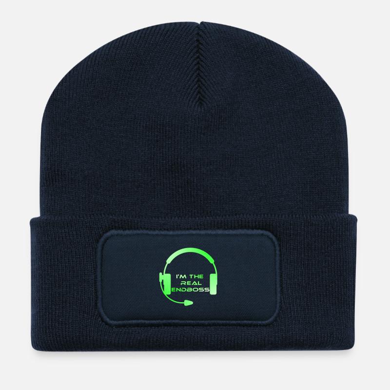 Endboss Neon Gaming Headset - Recycelte Patch Beanie - French Navy