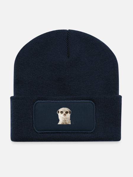 Suricate - Beanie recyclé à patch - bleu marine
