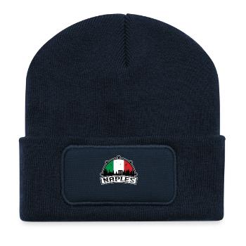 Neapel Italien Skyline Travel Souvenir Italienische Flagge - Recycelte Patch Beanie - French Navy - Vorne
