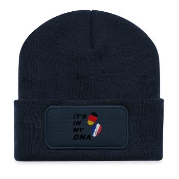 Es ist in meiner DNA Deutschland und Frankreich - Recycelte Patch Beanie - French Navy - Vorne