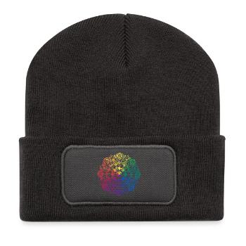 Flower Mandala - Recycled Patch Beanie - dark grey - Front