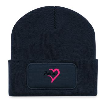 Askim mot idée cadeau turc amour - Beanie recyclé à patch - bleu marine - Devant
