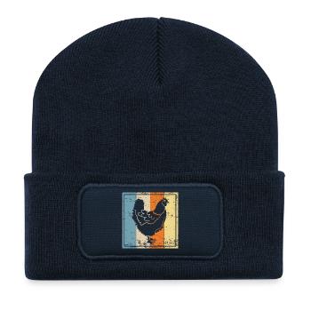 Huhn - Recycelte Patch Beanie - French Navy - Vorne