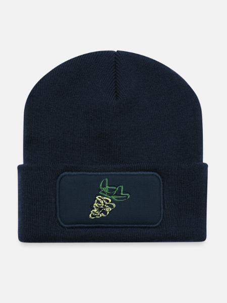 Lineart Grapes - Recycled Patch Beanie - french navy