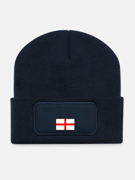 Indicateur d’Angleterre - Beanie recyclé à patch - bleu marine