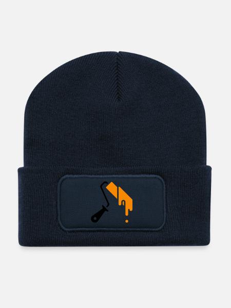 Painter's role with paint - Recycled Patch Beanie - french navy