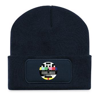Testmuster Pixel Art T-Shirt TV - Recycelte Patch Beanie - French Navy - Vorne