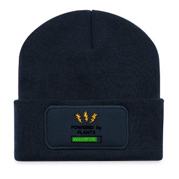 Déclaration végétarienne végétalienne - Beanie recyclé à patch - bleu marine - Devant