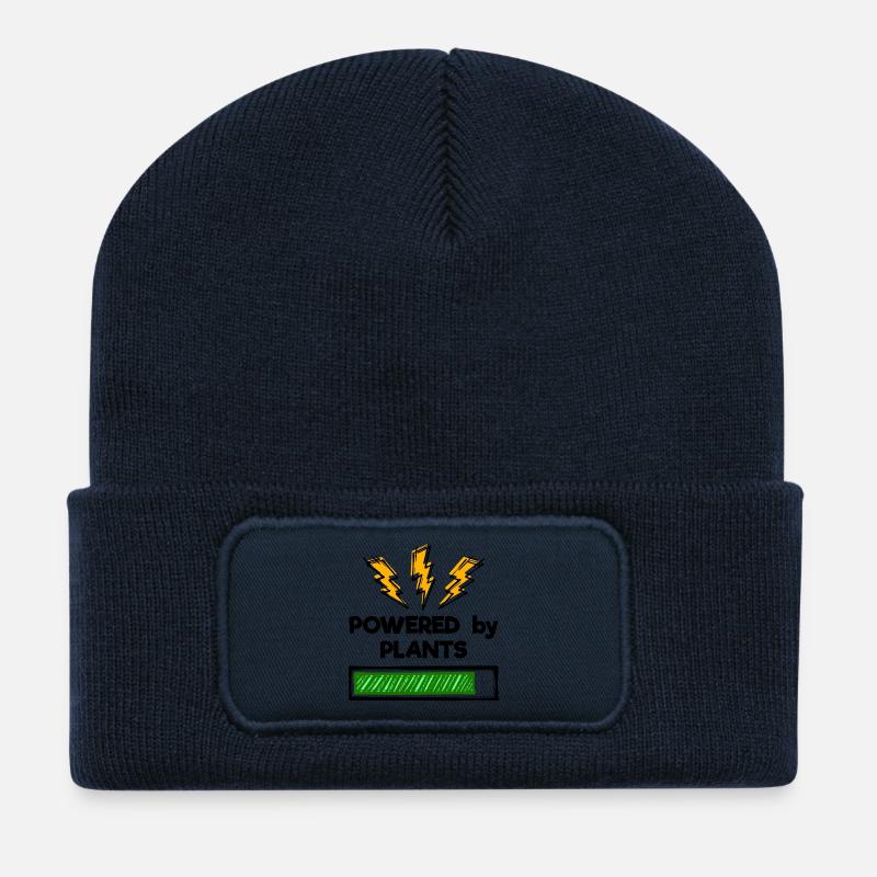 Vegetarian vegan statement - Recycled Patch Beanie - french navy