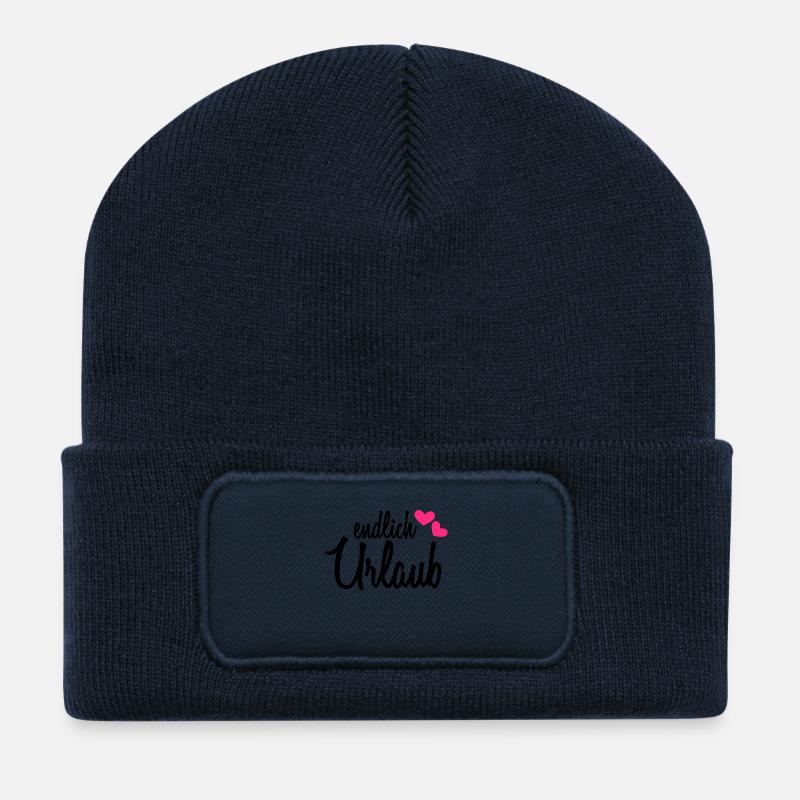 Endlich Urlaub - Recycelte Patch Beanie - French Navy