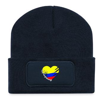 Kolumbien - Recycelte Patch Beanie - French Navy - Vorne