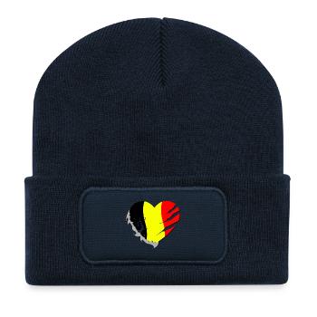 Belgie - Belgica - Belgique - Beanie recyclé à patch - bleu marine - Devant