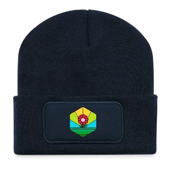 Natur Blühen - Recycelte Patch Beanie - French Navy - Vorne