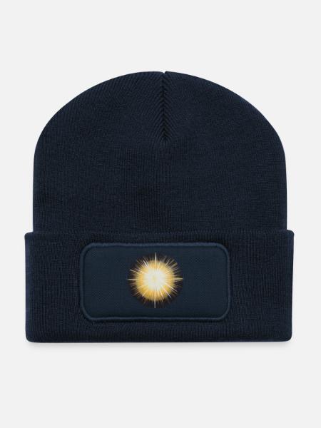 Sternentor Licht im Dunkeln rund - Sonja Ariel - Recycelte Patch Beanie - French Navy