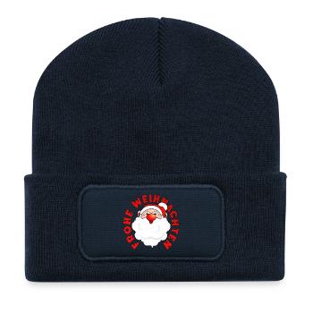 Frohe Weihnachten - WEIHNACHTSMANN - Recycelte Patch Beanie - French Navy - Vorne