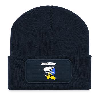 Ende des 20. - Recycelte Patch Beanie - French Navy - Vorne