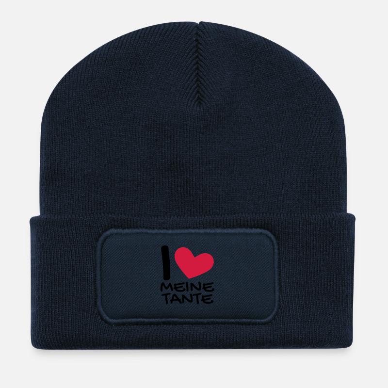 Ich liebe meine Tante - Recycelte Patch Beanie - French Navy