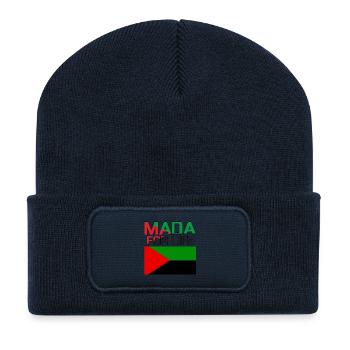 MADA FOR LIFE - Beanie recyclé à patch - bleu marine - Devant