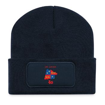 Les Landes - Beanie recyclé à patch - bleu marine - Devant