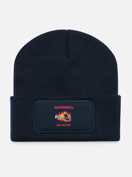 Feuerwehrfrau und Mutter - Recycelte Patch Beanie - French Navy