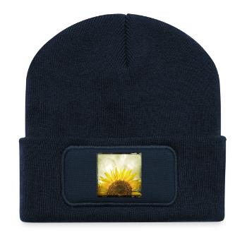 Half Sunflower - Recycled Patch Beanie - french navy - Front