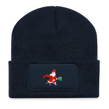 Saint-Nicolas sur le cheval de loisir jouet - Beanie recyclé à patch - bleu marine - Devant