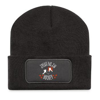 J'peux pas j'Ai Hockey - Beanie recyclé à patch - charbon - Devant