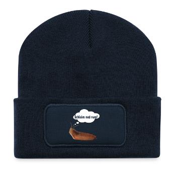 Schleim ned rum ! ART - Recycelte Patch Beanie - French Navy - Vorne
