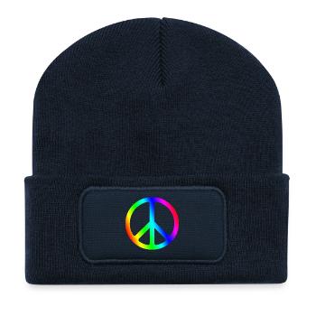 Peace - No war - Recycelte Patch Beanie - French Navy - Vorne
