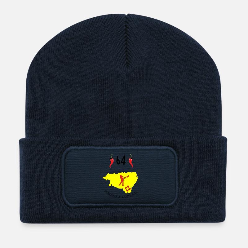 Pyrénées atlantiques - Beanie recyclé à patch - bleu marine