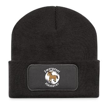 Zwergesel Flüsterer Miniesel Esel Muli Geschenk - Recycelte Patch Beanie - Dunkelgrau - Vorne
