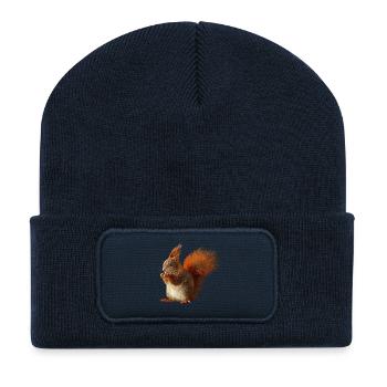 Écureuil - Beanie recyclé à patch - bleu marine - Devant