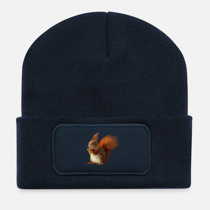 Écureuil - Beanie recyclé à patch - bleu marine