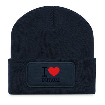 I LOVE DÜRÜM - Recycelte Patch Beanie - French Navy - Vorne