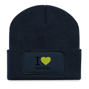 I LOVE MATCHA - Recycled Patch Beanie - french navy - Front