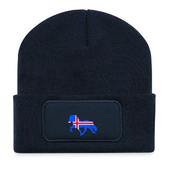 tölter flag iceland - Recycelte Patch Beanie - French Navy - Vorne