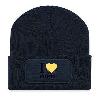 I LOVE PUREE Potatoes Mashed potatoes - Recycled Patch Beanie - french navy - Front