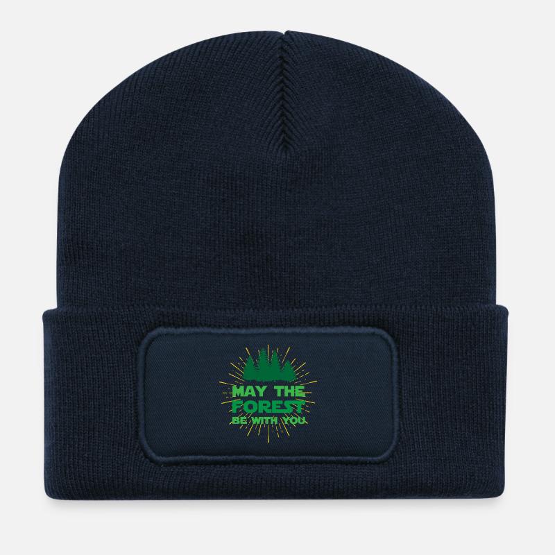 Möge der Wald mit dir sein - Recycelte Patch Beanie - French Navy