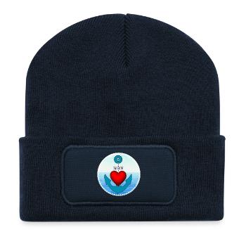 Herzanker am Meer - Recycelte Patch Beanie - French Navy - Vorne