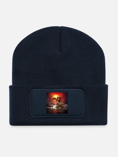 Belle sirène dans un monde fantastique merveilleux - Beanie recyclé à patch - bleu marine