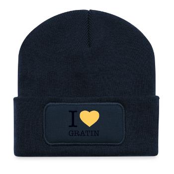 I LOVE GRATIN Kartoffeln - Recycelte Patch Beanie - French Navy - Vorne