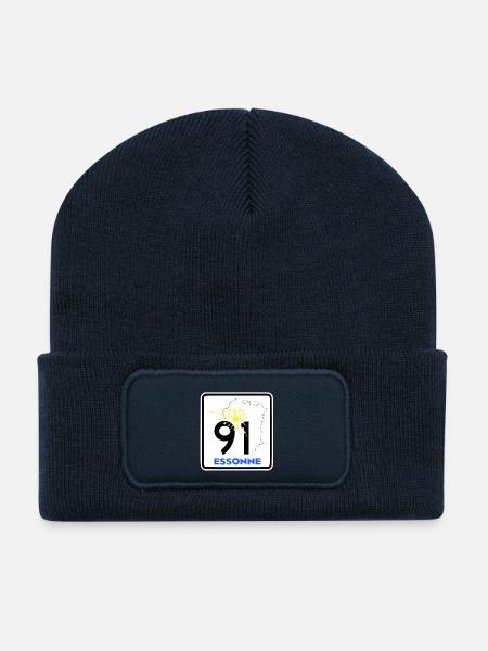 Essonne 91 - Beanie recyclé à patch - bleu marine