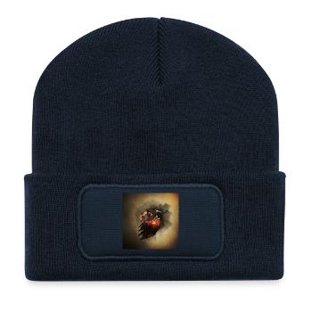 Atemberaubendes gruseliges Skelett - Recycelte Patch Beanie - French Navy - Vorne