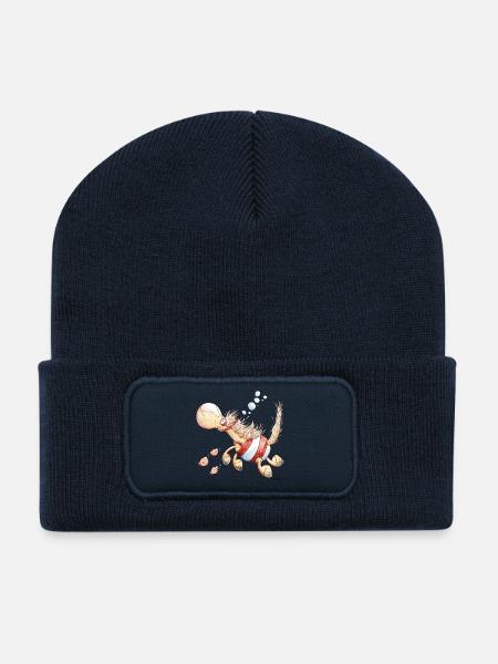 Seahorse I Wortspiel Schwimmer Pferd - Recycled Patch Beanie - french navy