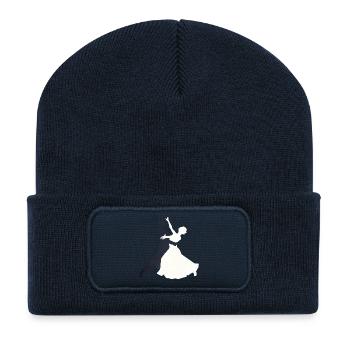 Eleganter Walzer Tanzmotif - Recycelte Patch Beanie - French Navy - Vorne